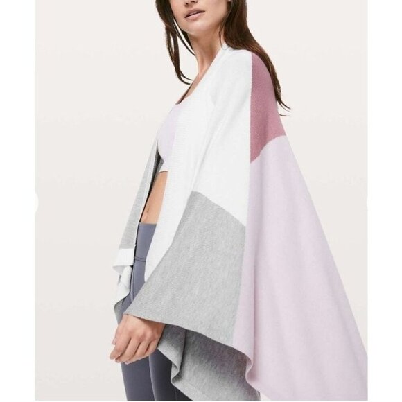 Lululemon Hatha Wrap Womens OS Silk Quicksand Misty Pink Silver Fox Alpine White - Picture 2 of 12